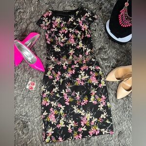 Dorothy Perkins Black Floral Midi Dress